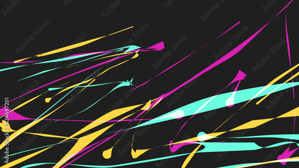 Poster abstract neon color splashing into lines, street art texture background