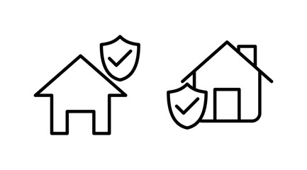 Home insurance icon vector. home shield protect logo