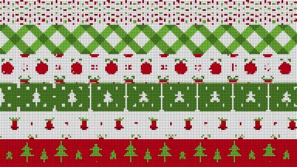Christmas different seamless patterns. Endless retro 70s 80s texture for holiday wallpaper, Web page background, wrapping stylized mosaic paper and etc. Flat style. Polka dot, zigzag, Christmas tree a - Powered by Adobe