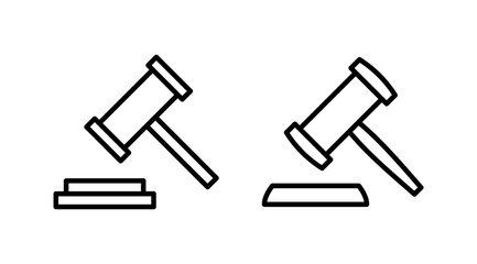 Gavel icon vector. judge gavel icon. auction hammer