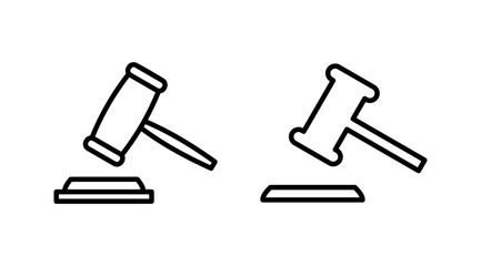 Gavel icon vector. judge gavel icon. auction hammer