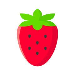 Obraz premium Strawberry Flat Colorful Icon Isolated Vector Illustration