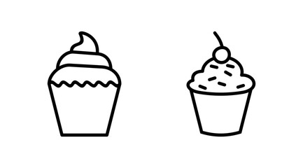 Cup cake icon vector. cake icon. bakery. muffin