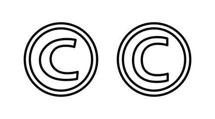 Copyright icon vector. copyright symbol
