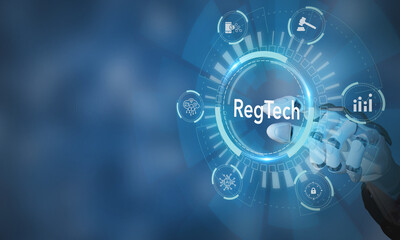 Regtech, Regulatory technology concept. The management of regulatory processes within the financial...