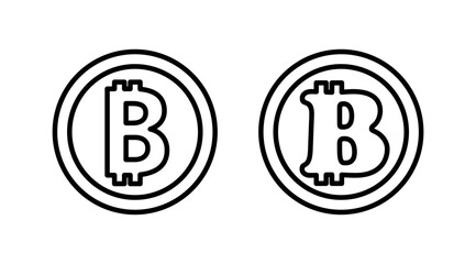 Obraz premium Bitcoin icon vector. payment symbol. Cryptocurrency logo.