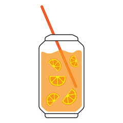 glass of orange juice with a straw 