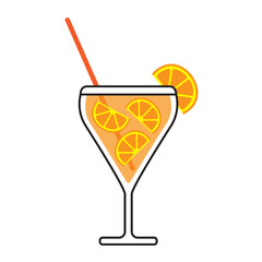 glass of orange juice with a straw 