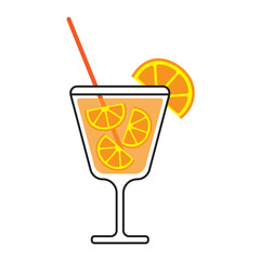 glass of orange juice with a straw 