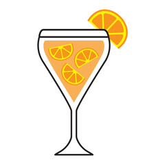 glass of orange juice icon vector illustration