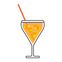 glass of orange juice with a straw 