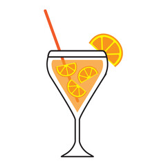 glass of orange juice with a straw 