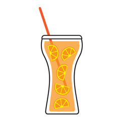 glass of orange juice with a straw 