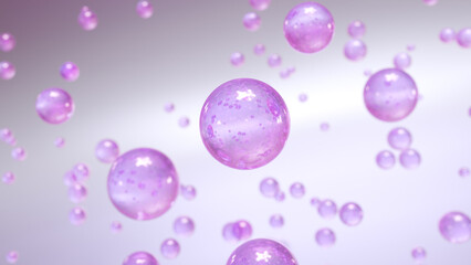 Abstract science background with bubbles on water. cosmetic Moisturizing bubble design magic
