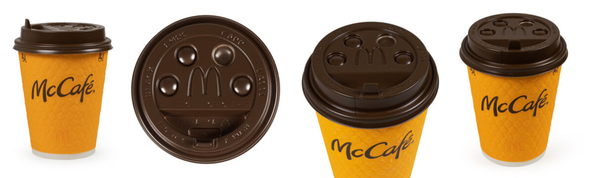 Dnipro, Ukraine - june 12, 2023 : McDonald McCafe drink cup isolated on white background