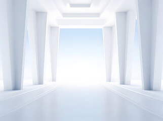 Beautiful airy widescreen minimalistic white space as background or banner