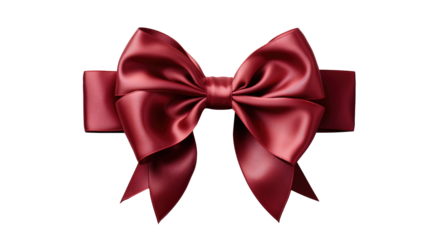 red ribbon bow isolated on transparent background. Generative Ai