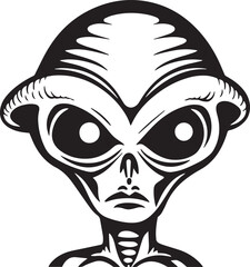 Alien head vector illustration, SVG	