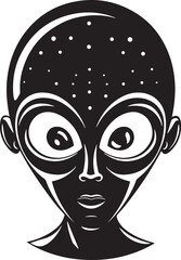 Alien head vector illustration, SVG	