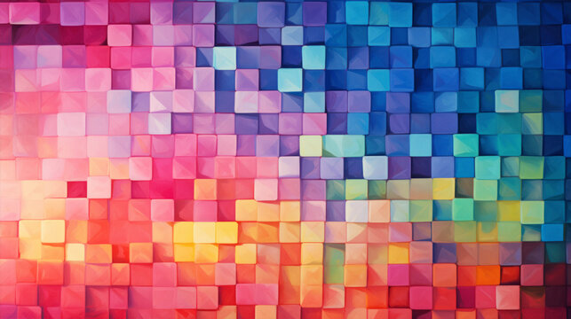 Cubic art banner background in mixed colors © Photocreo Bednarek