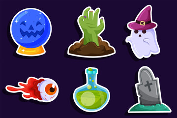 Set Collection of Halloween Sticker