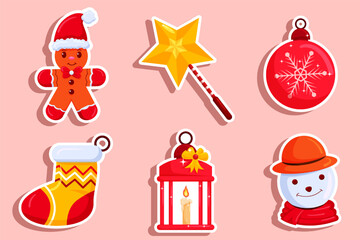 Set Collection of Christmas Sticker