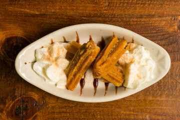 Churros with whipped cream