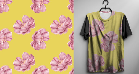 T-shirt dressing seamles pattern fabric - 624704044