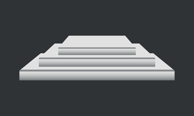 Realistic podium. Grey 3d empty podiums, pedestal and platform  for award ceremony, concert advertising product ilustration