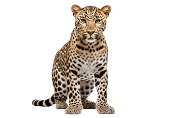 Isolated Leopard on a Transparent Background. Generative AI