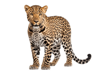 Isolated Leopard on a Transparent Background. Generative AI - obrazy, fototapety, plakaty