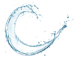 Water splash forming a circle isolated