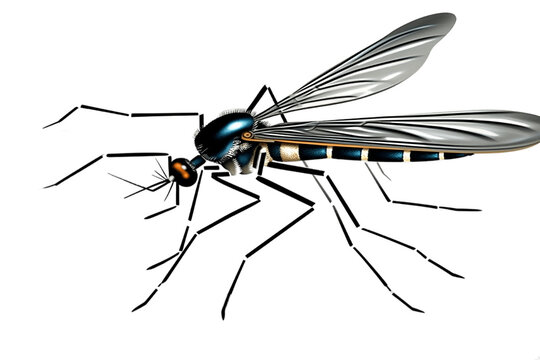 Isolated Mosquito on a Transparent Background. Generative AI