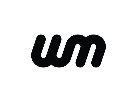 monogram letter WM or MW logo design