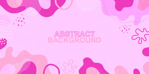 Cute doodle pattern background with abstract shapes and dots. Modern vector pattern for Banner, Flyer, Cover...