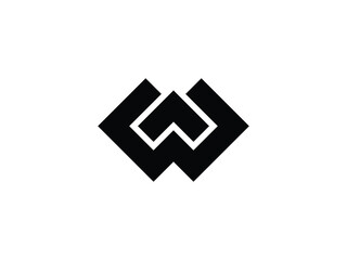 modern letter AW or WA logo design