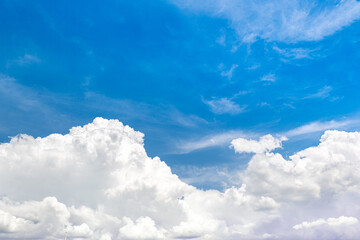Naklejka na ściany i meble White cloud, Blue sky with clouds background, blue sky background, the sky copy space background, soft focus on the white cloud.