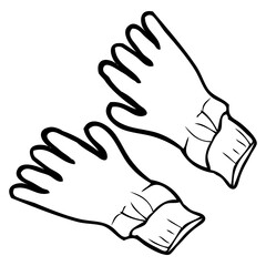 glove outline vector illustration