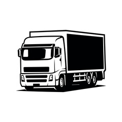 trailer cargo truck illustration logo vector