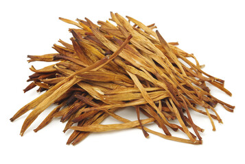 Dried Lily Buds on white background