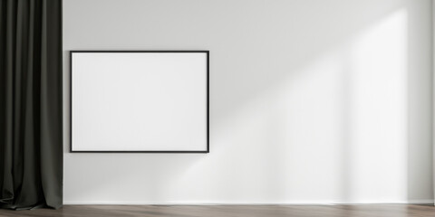 Bright white room with space for text and photo. AI generative.
