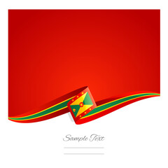 New abstract Grenada flag ribbon - obrazy, fototapety, plakaty