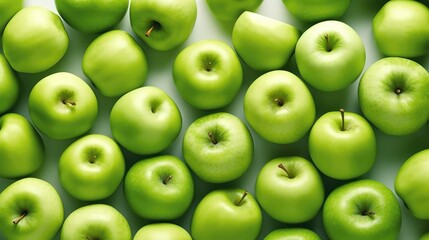 Green apples With White background top Created With Generative AI Technology	