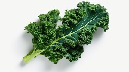 Kale With White background top view Created With Generative AI Technology	