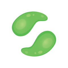 Aloe Vera eye patches isolated on white background. Vector illustration in flat cartoon style.