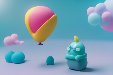 balloon in the sky. Generative AI