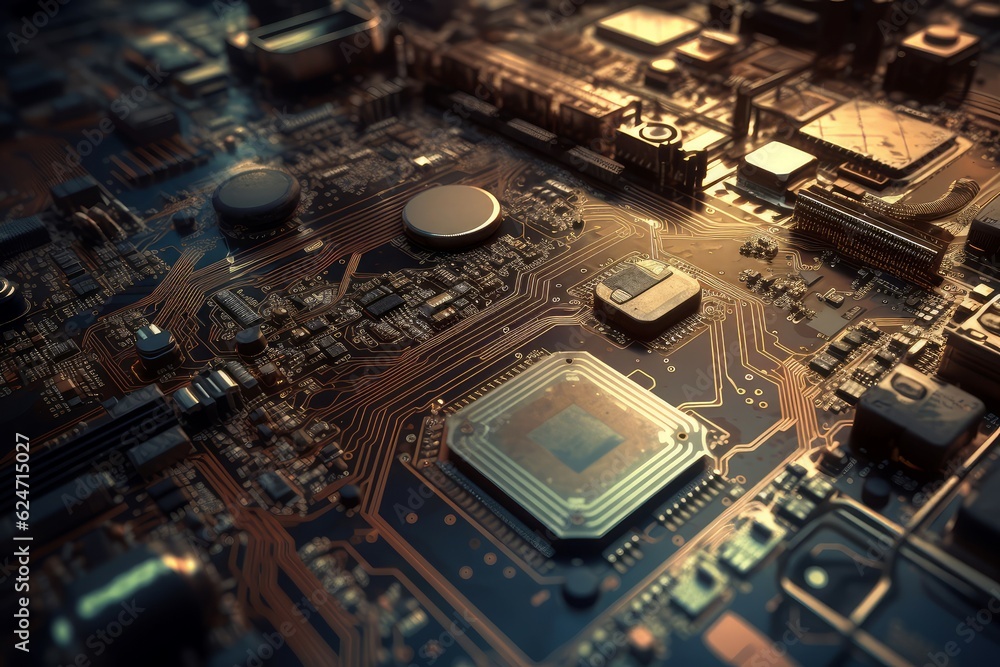 Poster tech board circuit background. generate ai