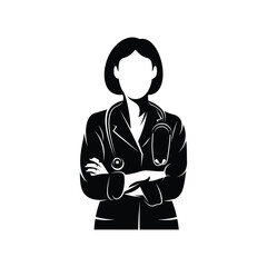 Woman doctor silhouette vector illustration design isolated on white background