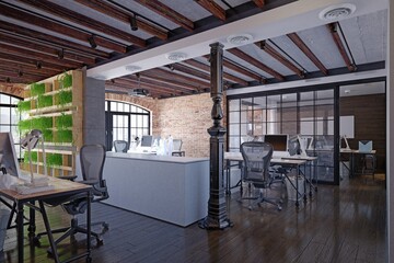 modern loft office interior