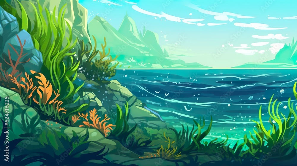 Poster abstract background ocean currents. a visually stunning composition of abstract background and illus